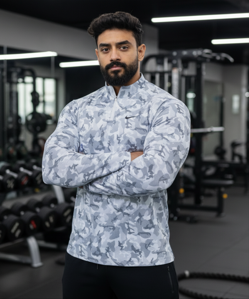 The premium zipped long sleeves - Camo white