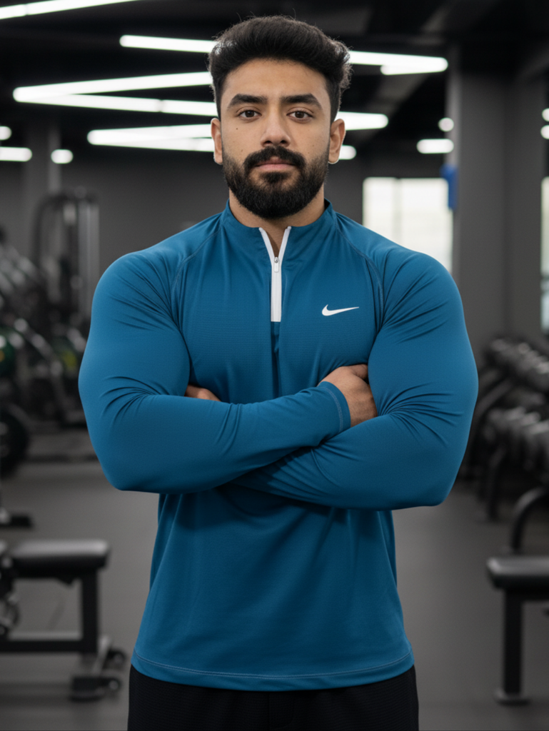 The premium zipped long sleeves - Navy