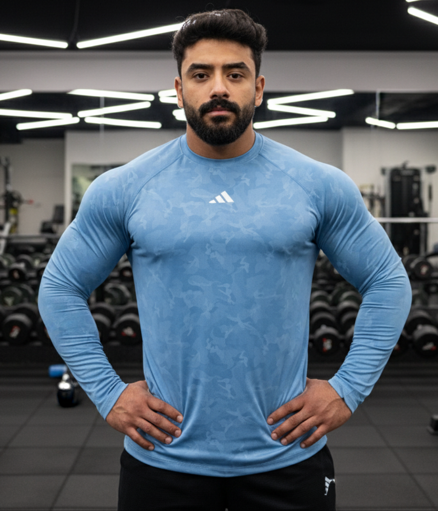 The premium long sleeves - Camo Blue