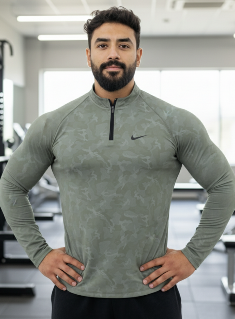 The premium zipped long sleeves - Camo olive